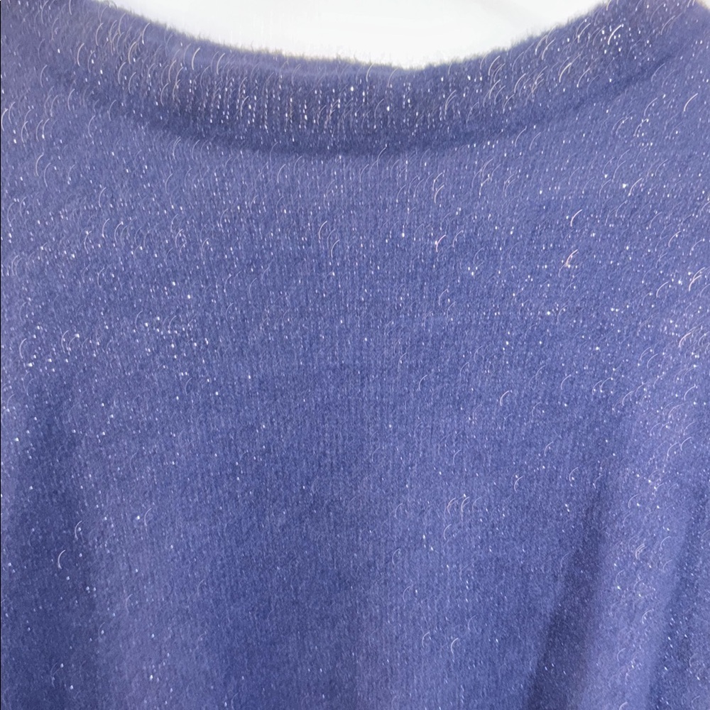 Nanette Lepore Midnight Blue Knit Top METALLIC THREADING THROUGHOUT
PUFF L/S - Picture 3 of 14